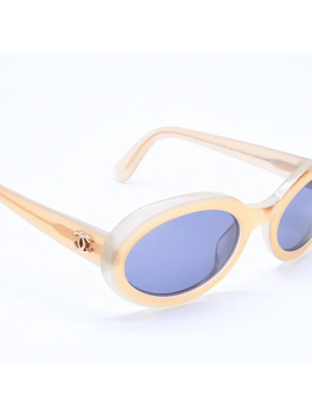 Chanel Sunglasses Eyewear CC Logo Beige Gold Acetate